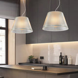 Morden Conical Corrugation Cleat Glass Pendant Light Fixture