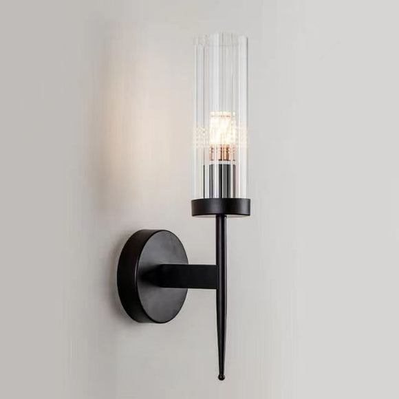 Pure Glass Wall Sconce in Modern Creative Style Wrought Iron Wall Lamp