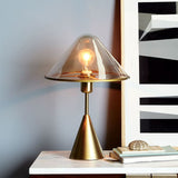 Cognac Glass Gold Table Lamp