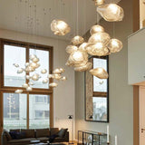 Fiberglass Clouds Minimalist Glass Pendant Light Lamp Simple Ceiling Hanging Lamp Fixture