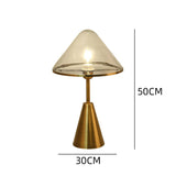 Cognac Glass Gold Table Lamp