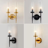 Pure Glass Wall Sconce in Modern Creative Style Wrought Iron Wall Lamp