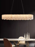 Modern Copper Alabaster Chandelier Ceiling Light Fixture Vintage Pendant Lighting