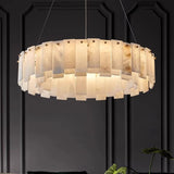 Modern Copper Alabaster Chandelier Ceiling Light Fixture Vintage Pendant Lighting