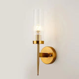 Pure Glass Wall Sconce in Modern Creative Style Wrought Iron Wall Lamp