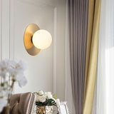 Modern Disc Wall Sconce Minimalist  Art Lights Glass Ball Lamp