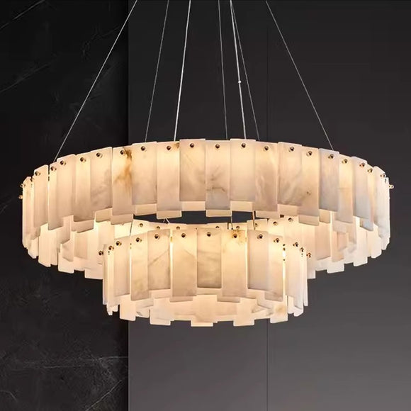 Pure Copper Marble Chandelier Postmodern Simple