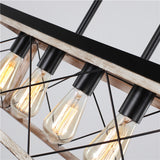 5-Light Square/Rectangle Pendant  Farmhouse Rustic Vintage Chandeliers Pendant Ceiling Light Fixture