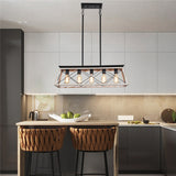 5-Light Square/Rectangle Pendant  Farmhouse Rustic Vintage Chandeliers Pendant Ceiling Light Fixture