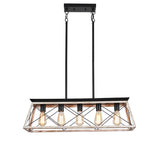 5-Light Square/Rectangle Pendant  Farmhouse Rustic Vintage Chandeliers Pendant Ceiling Light Fixture