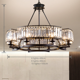 6/8Lights Round Modern Rustic Crystal Chandelier