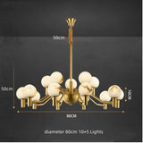 Modern Sputnik Chandelier Gold Brass Alabaster Chandelier Ceiling Light Fixture Vintage Pendant Lighting