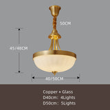 Glistening White Glass Cone Copper Chandelier with Adjustable Hanging Length