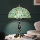 Handcrafted Tiffany Natural Shell Dome Mosaic Table Lamp