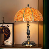 Handcrafted Tiffany Natural Shell Dome Mosaic Table Lamp