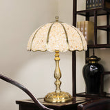 Handcrafted Tiffany Natural Shell Dome Mosaic Table Lamp