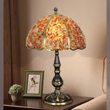 Handcrafted Tiffany Natural Shell Dome Mosaic Table Lamp