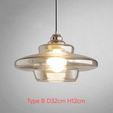 Modern Miller Art Deco Beige Glass Pendant Light