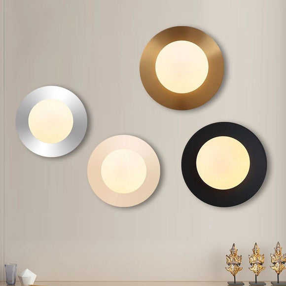 Modern Disc Wall Sconce Minimalist  Art Lights Glass Ball Lamp