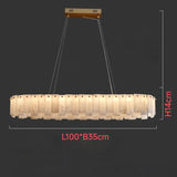 Modern Copper Alabaster Chandelier Ceiling Light Fixture Vintage Pendant Lighting