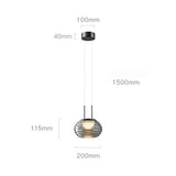 Morden LED Corrugation Cleat Glass Pendant Light Fixture