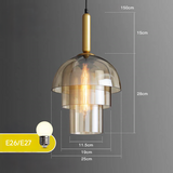 Modern Cognac Wind Chime Glass Pendant Light