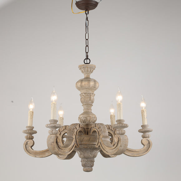 Rustic Wooden Chandelier Antique Farmhouse Ceiling Light Fixture