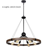 Industrial Rustic Light Fixture Farmhouse Wagon Wheel Chandelier Round Chandeliers