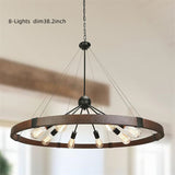 Industrial Rustic Light Fixture Farmhouse Wagon Wheel Chandelier Round Chandeliers