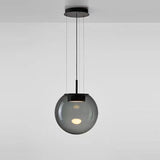 LED Gray Glass Globe Ball Pendant Lamp