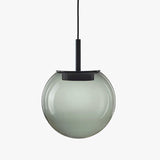 LED Gray Glass Globe Ball Pendant Lamp