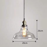 Loft Style Hat-Shaped Glass Hanging Pendant Light