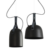 Minimalist Dome Pendant Lights with Leather Straps Adjustable Chandelier