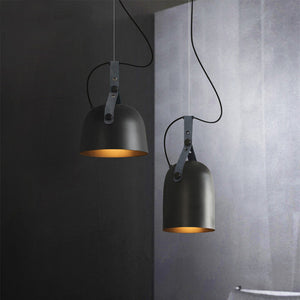 Minimalist Dome Pendant Lights with Leather Straps Adjustable Chandelier