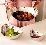 Mirrored Stainless Steel Centerpiece Bowls, Modern Table Decor