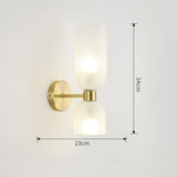 Modern Brass Wall Sconce with Frosted Glass Shades