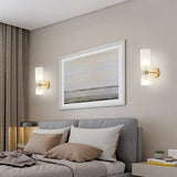 Modern Brass Wall Sconce with Frosted Glass Shades