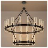 Modern Farmhouse Light Double Layer Glass LED Wagon Wheel Chandelier