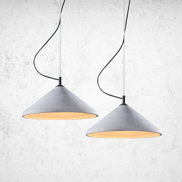 Modern Minimalist Concrete Pendant Light - Cone Shade, Industrial Chic