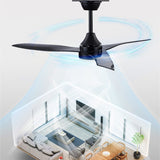 42'' Ceiling Fan with LED Lights Dimmable Multi-Speed White/Black