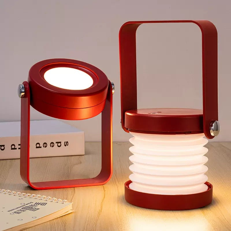 El Contente Retractable LED Touch Lamp Folding Telescopic Night Light Lantern Table Lamp - Red
