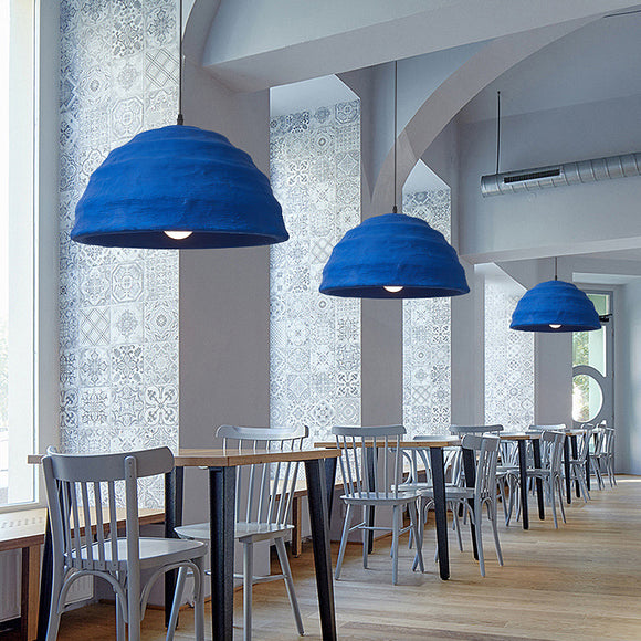 Pluto Pendant Lamp - Textured Blue Finish