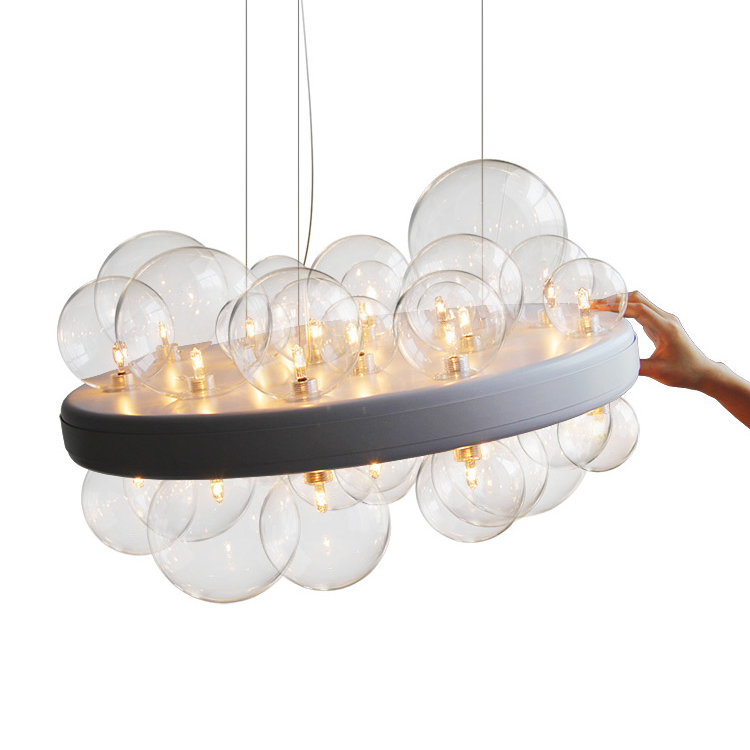 Rectangular Base Bubble Glass Chandelier - Ceiling lights