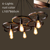 6-12 Iron Rings Cluster Chandelier Down-light American Neoclassic Pendant lights