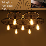 6-12 Iron Rings Cluster Chandelier Down-light American Neoclassic Pendant lights