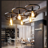 6-12 Iron Rings Cluster Chandelier Down-light American Neoclassic Pendant lights