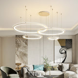 3/4 Rings Modern LED Pendant Lights Suspension Lighting for Dinning Room Foyer Bedroom Hanging Lamp 90-265V INS