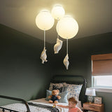 Cartoon Bear Ceiling Lamp for Children's Bedroom Lamps Boy Girl Balloon Lights