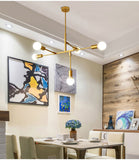 Modern LED chandelier lighting 5 lights gold hanging light lamp for dinning living room foyer pendant lamp - heparts