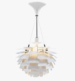 Modern Led Pendant Light Aluminium Leaves White Painting D38cm Designer Lighting for Dinning Room PH Lamp - heparts